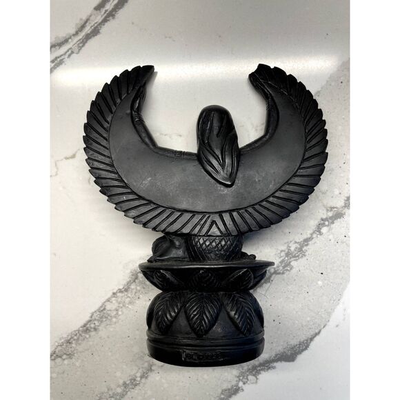 Winged Isis Devotional Statue, Black, 1998, Goddess of Ancient Egypt - Picture 4 of 9